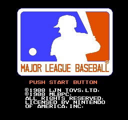 Major League Baseball title screen for NES